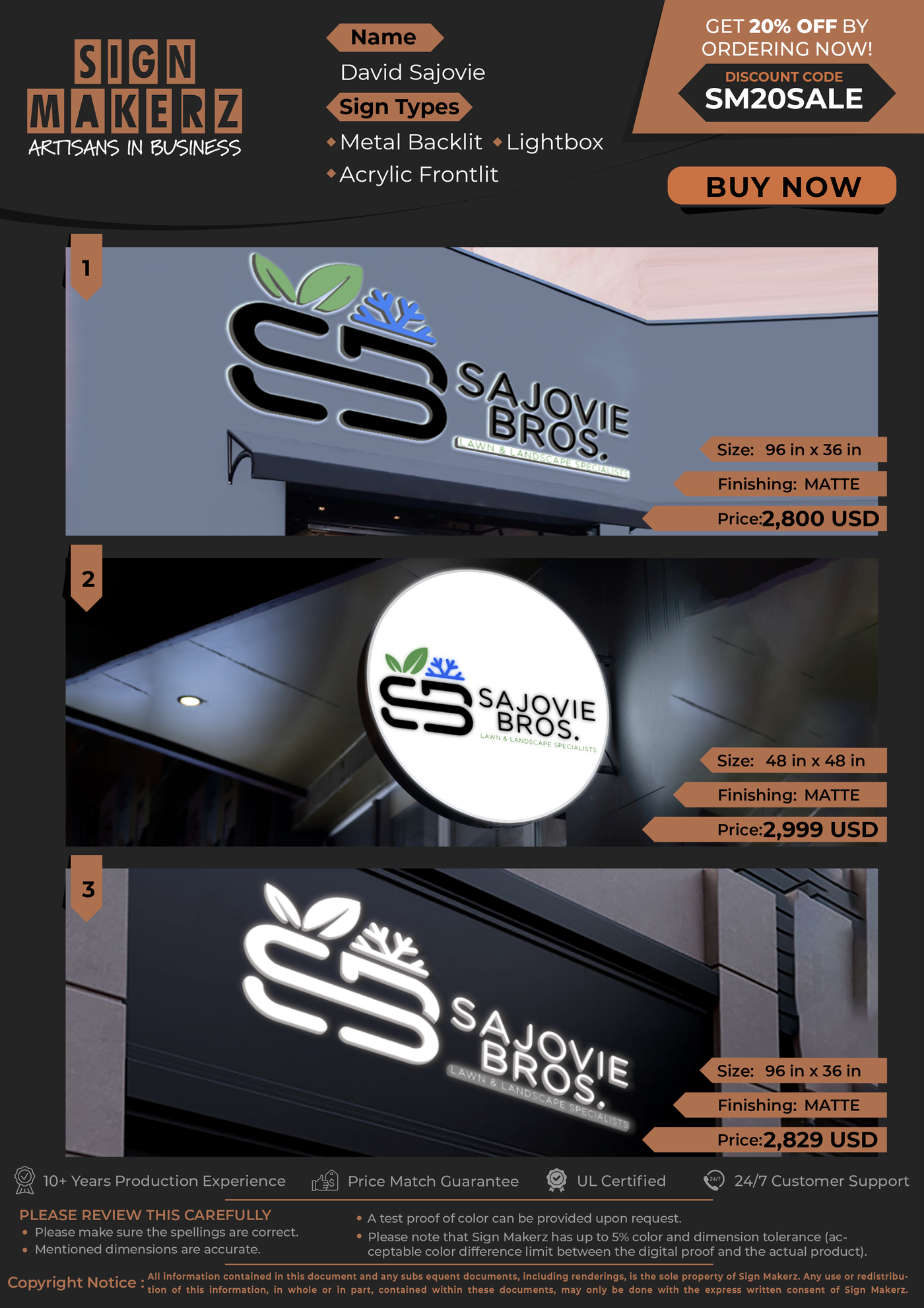 Business Signs for David Sajovie