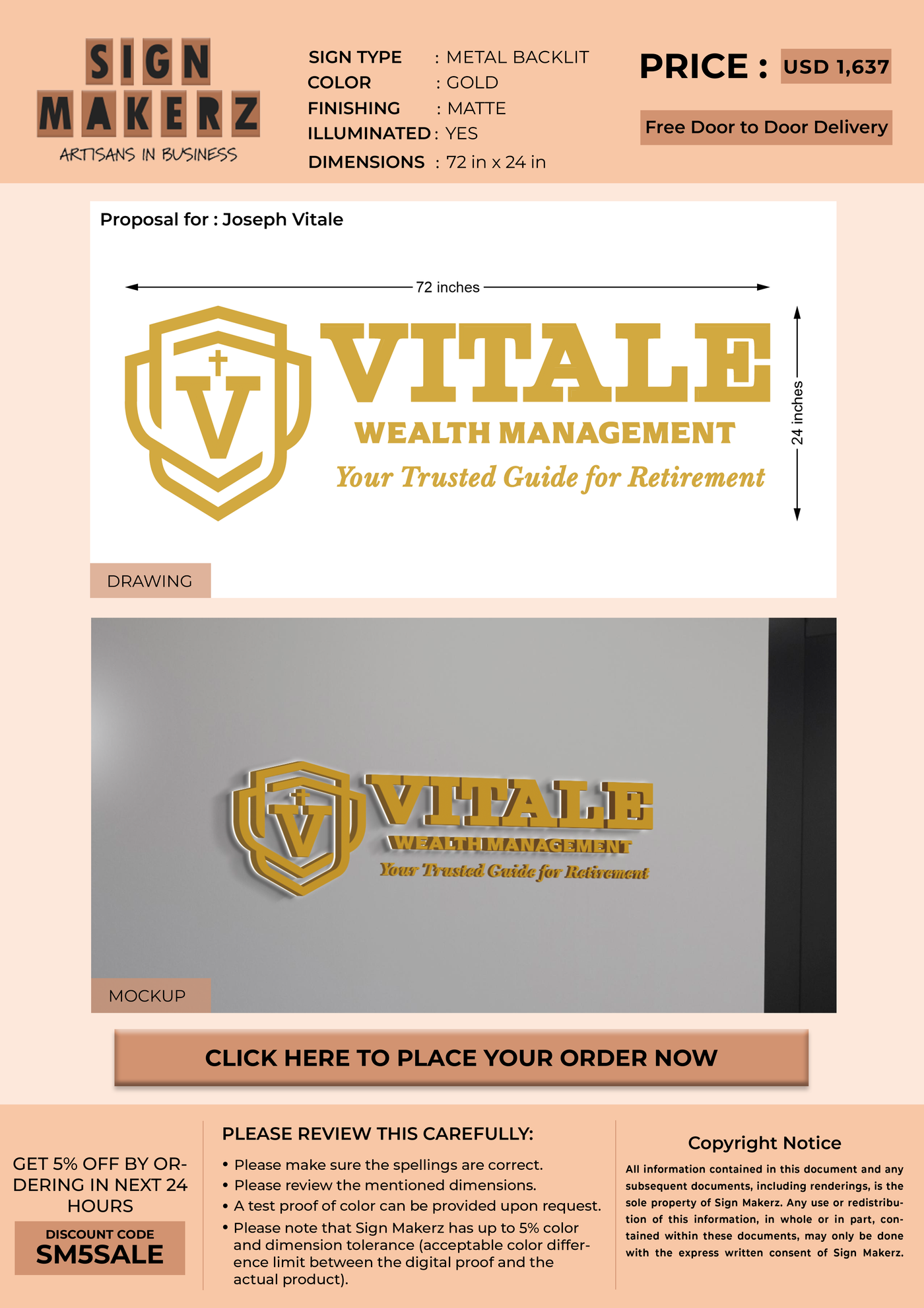 3D Business signage for Joseph Vitale