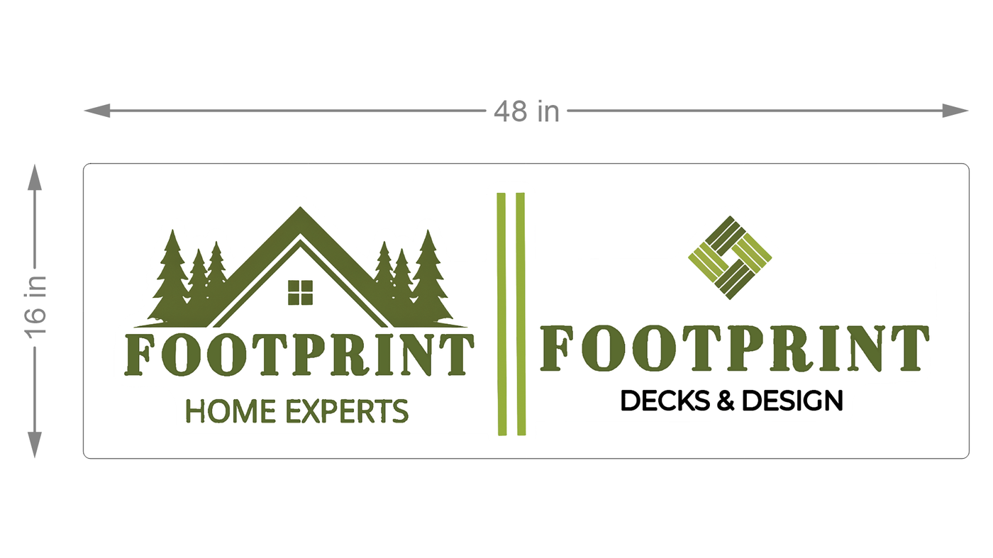 Busines sign for Footprint Decks & Design