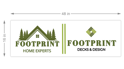 Busines sign for Footprint Decks & Design